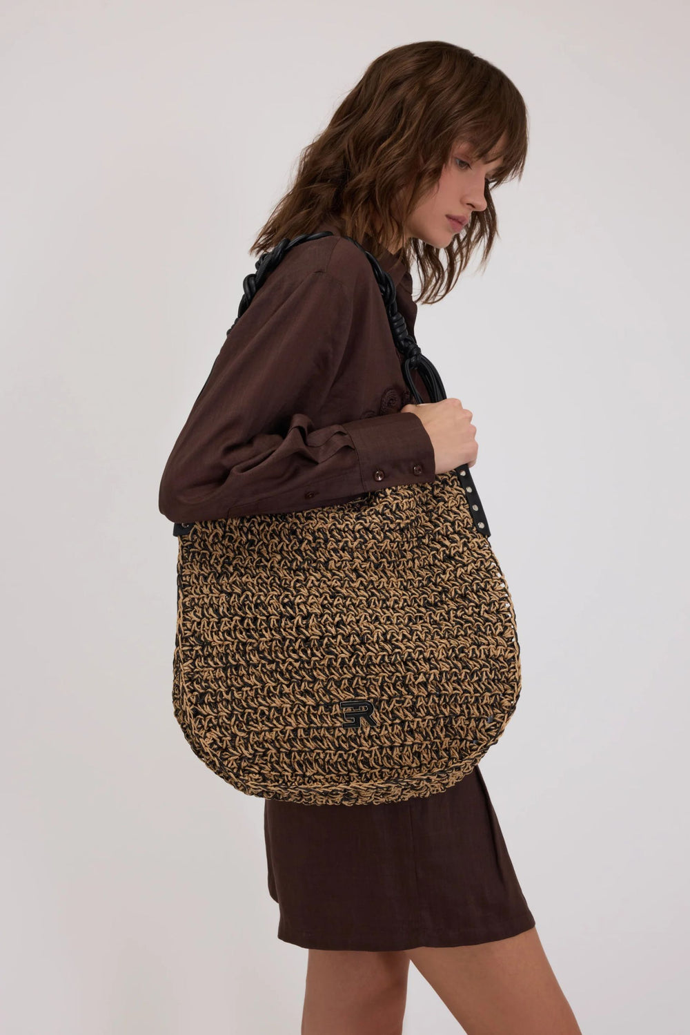 Ermanno Scervino Borsa Donna Large Hobo Anika Nero 12402083