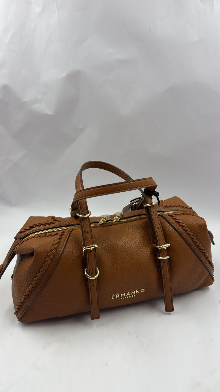 Ermanno Scervino Borsa Small Bowling Bianca Cuoio