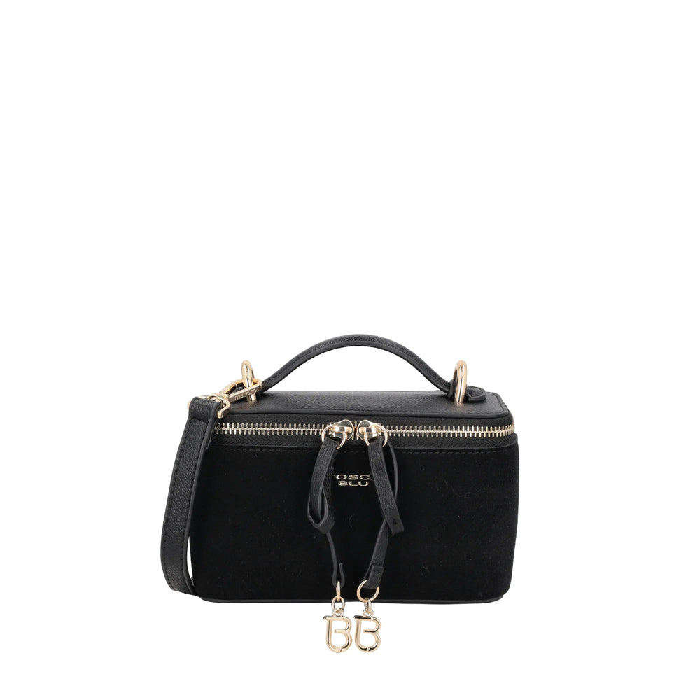 Tosca Blu Mini bauletto Lucrezia con zip e logo charm colore nero